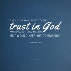 psalm 78:7 - trust and obey God
